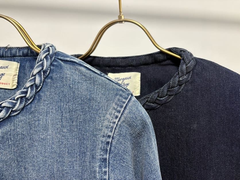 【MARGAUX VINTAGE | '27 Spring Collection】 編みこみデニムジャケット JK 27009/1月中旬から2月中旬発送予定