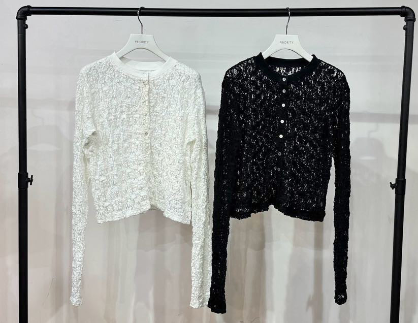【PRIORITY | '27 Spring Collection】 コットンレース カーデ P71113BF/1月下旬から2月下旬発送予定