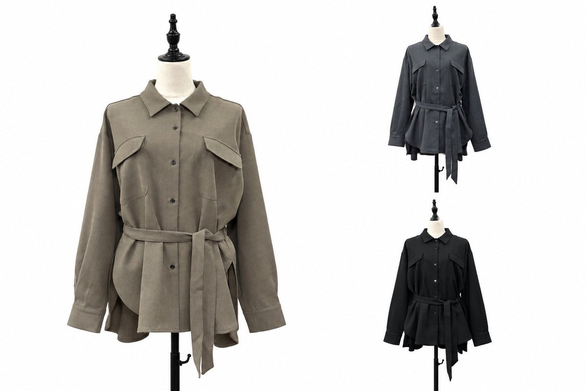 【siro de la bonte】 stretch twill shirt jacket R713303／２月上旬から２月下旬発送予定