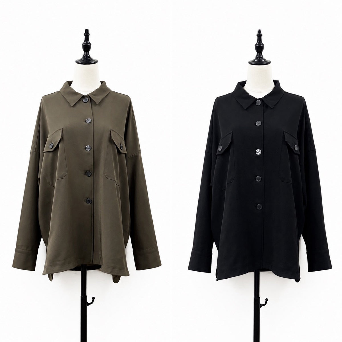 【siro de la bonte| '27 Spring Collection】 stretch linen like twill shirt jacket R713305／２月上旬から２月下旬発送予定