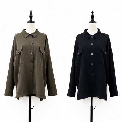 【siro de la bonte| '27 Spring Collection】 stretch linen like twill shirt jacket R713305／２月上旬から２月下旬発送予定