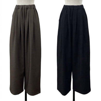【siro de la bonte| '27 Spring Collection】 stretch linen like twill tuck easy pants R713306／２月上旬から２月下旬発送予定
