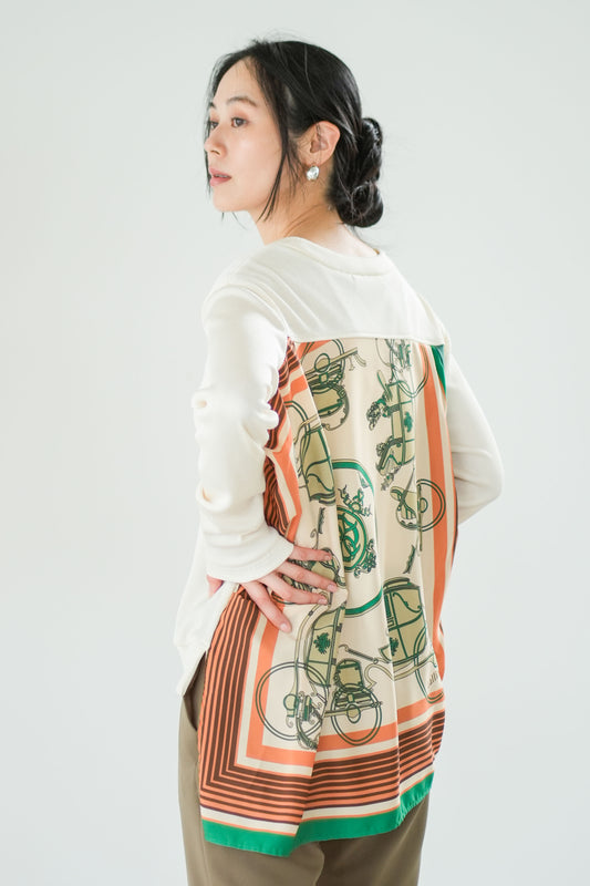 【Lallia Mu】 バックスカーフリブニットソー 2711544／2月上旬～2月中旬発送予定