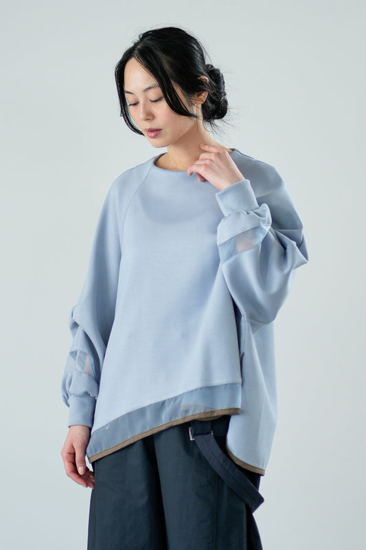 【Lallia Mu】 シアースリーブフレアプルオーバー 2711542／2月上旬～2月中旬発送予定