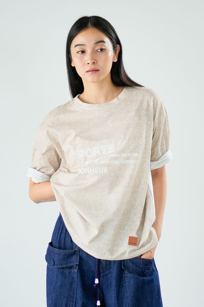 【Lallia Mu】 ファブリックプリントTシャツ 2711538／3月上旬～3月中旬発送予定