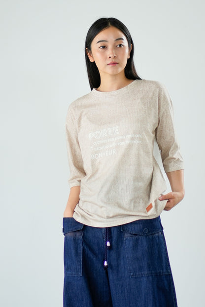 【Lallia Mu】 ファブリックプリントTシャツ 2711538／3月上旬～3月中旬発送予定