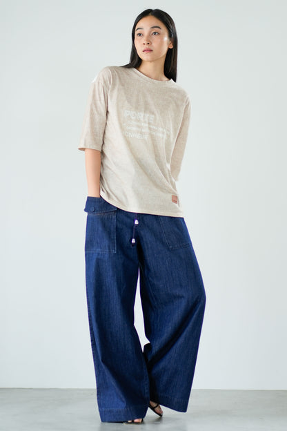 【Lallia Mu】 ファブリックプリントTシャツ 2711538／3月上旬～3月中旬発送予定