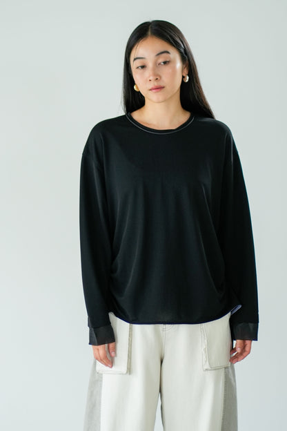 【Lallia Mu】 ジャージーロングスリーブカットソー 2711541／2月上旬～2月中旬発送予定