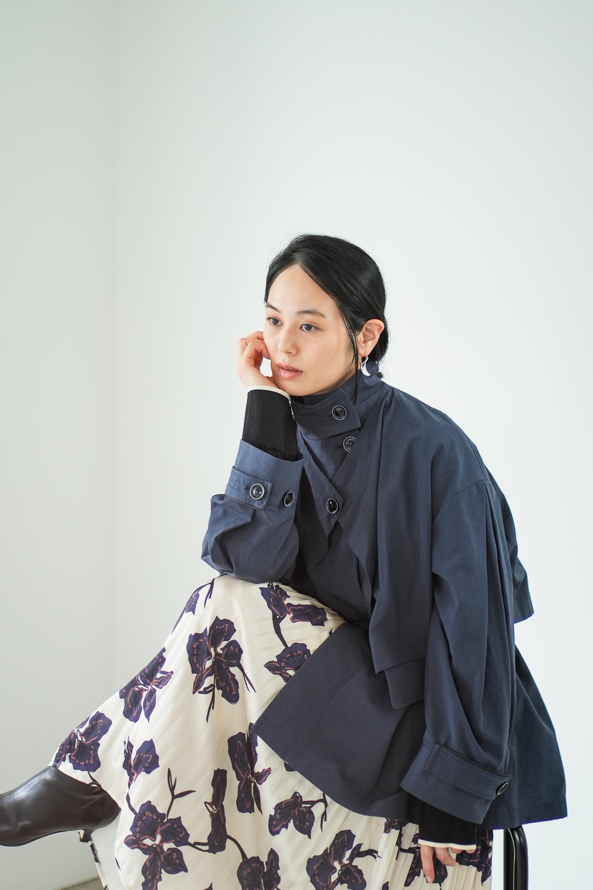 【Lallia Mu】 レイヤードフラップテントコート 2711190／2月上旬～2月中旬発送予定