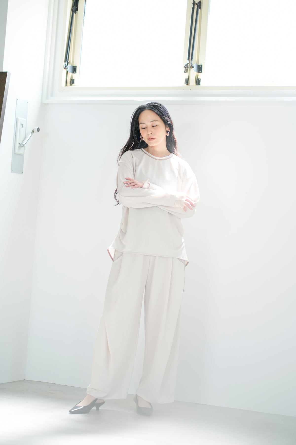 【Lallia Mu】 ジャージーロングスリーブカットソー 2711541／2月上旬～2月中旬発送予定