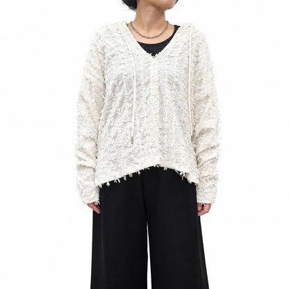 【siro de la bonte| '27 Spring Collection】 fringe Jacquard foody pullover R713209／２月上旬から3月上旬発送予定