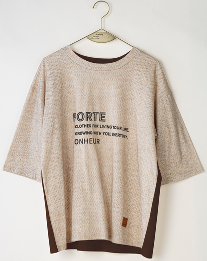 【Lallia Mu】 ファブリックプリントTシャツ 2711538／3月上旬～3月中旬発送予定