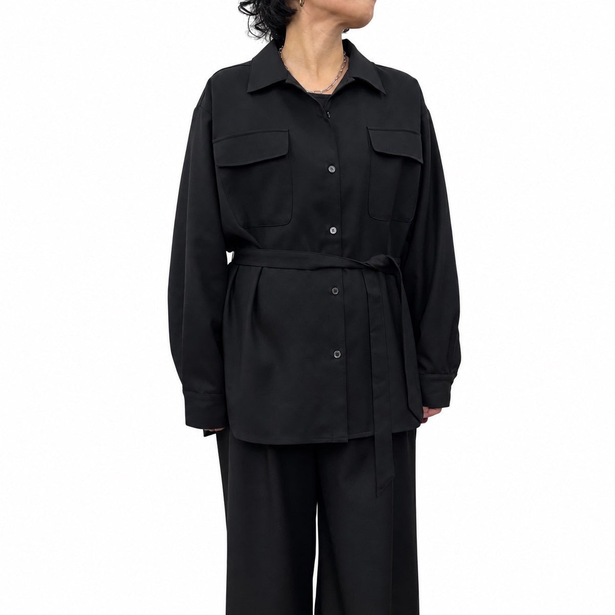 【siro de la bonte】 stretch twill shirt jacket R713303／２月上旬から２月下旬発送予定