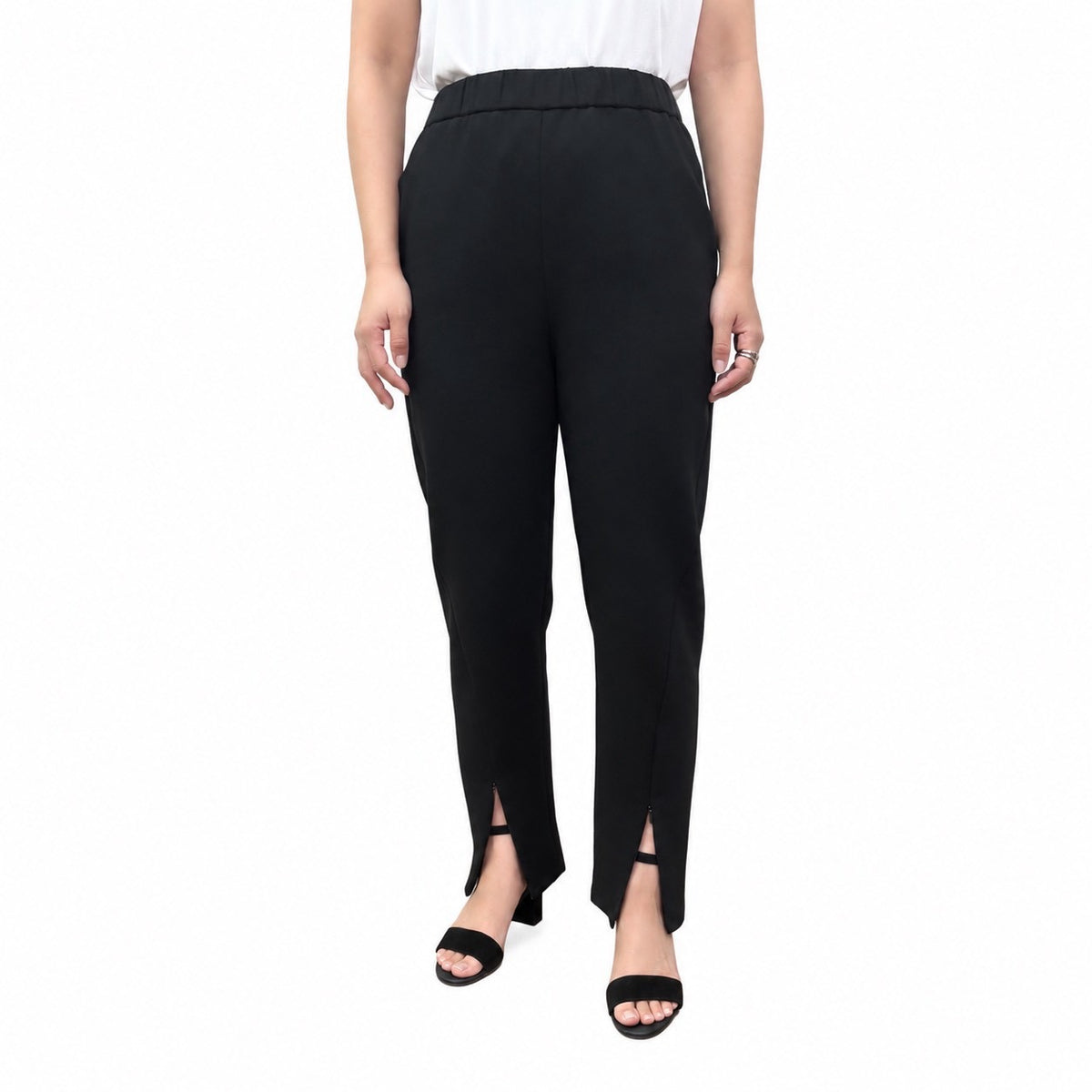 【siro de la bonte| '27 Spring Collection】 stretch doubleface 2way slit tight pants R713204／２月上旬から２月下旬発送予定