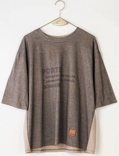 【Lallia Mu】 ファブリックプリントTシャツ 2711538／3月上旬～3月中旬発送予定