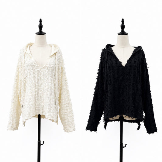 【siro de la bonte| '27 Spring Collection】 fringe Jacquard foody pullover R713209／２月上旬から3月上旬発送予定