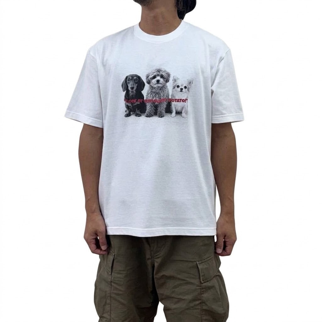 【siro de la bonte| '27 Spring Collection】soft cotton dog or cat Tshirt(ユニセックス） R713227／３月下旬から４月中旬発送予定