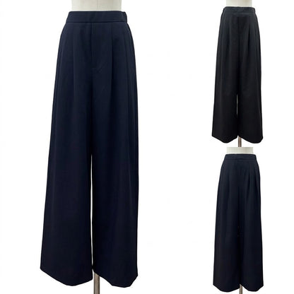 【siro de la bonte| '27 Spring Collection】 stripe stretch flannel tuck straight pants R713308／２月上旬から3月上旬発送予定