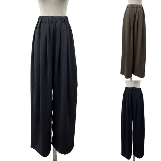 【siro de la bonte| '27 Spring Collection】hightwist smooth tuck easy pants R713215／３月中旬から４月上旬発送予定