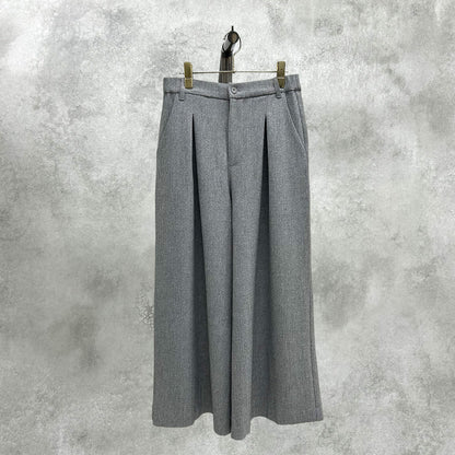 【ayane】 MIX　TWEED　ボックスタックワイドパンツ 897113／12月下旬～1月下旬発送予定