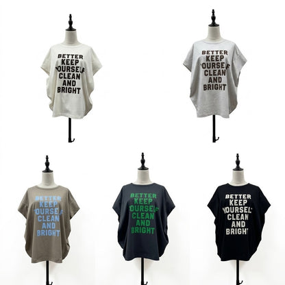 【siro de la bonte| '27 Spring Collection】30/-highgauge cotton message　tuck Ｔshirt R713222／３月下旬から４月中旬発送予定