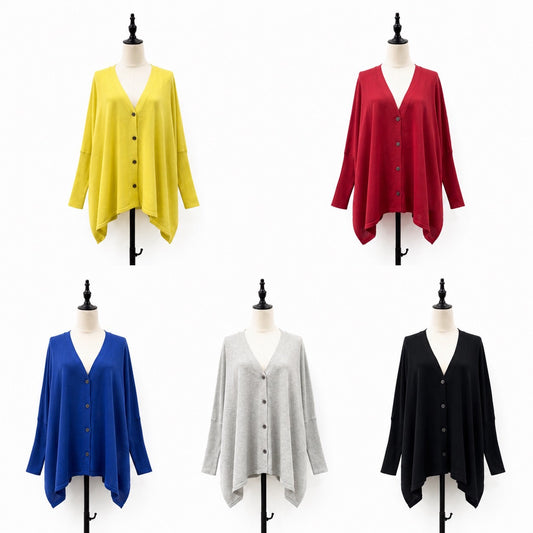 【siro de la bonte| '27 Spring Collection】 linen like hightwist knit poncho cardigan R713104／２月上旬から２月下旬発送予定