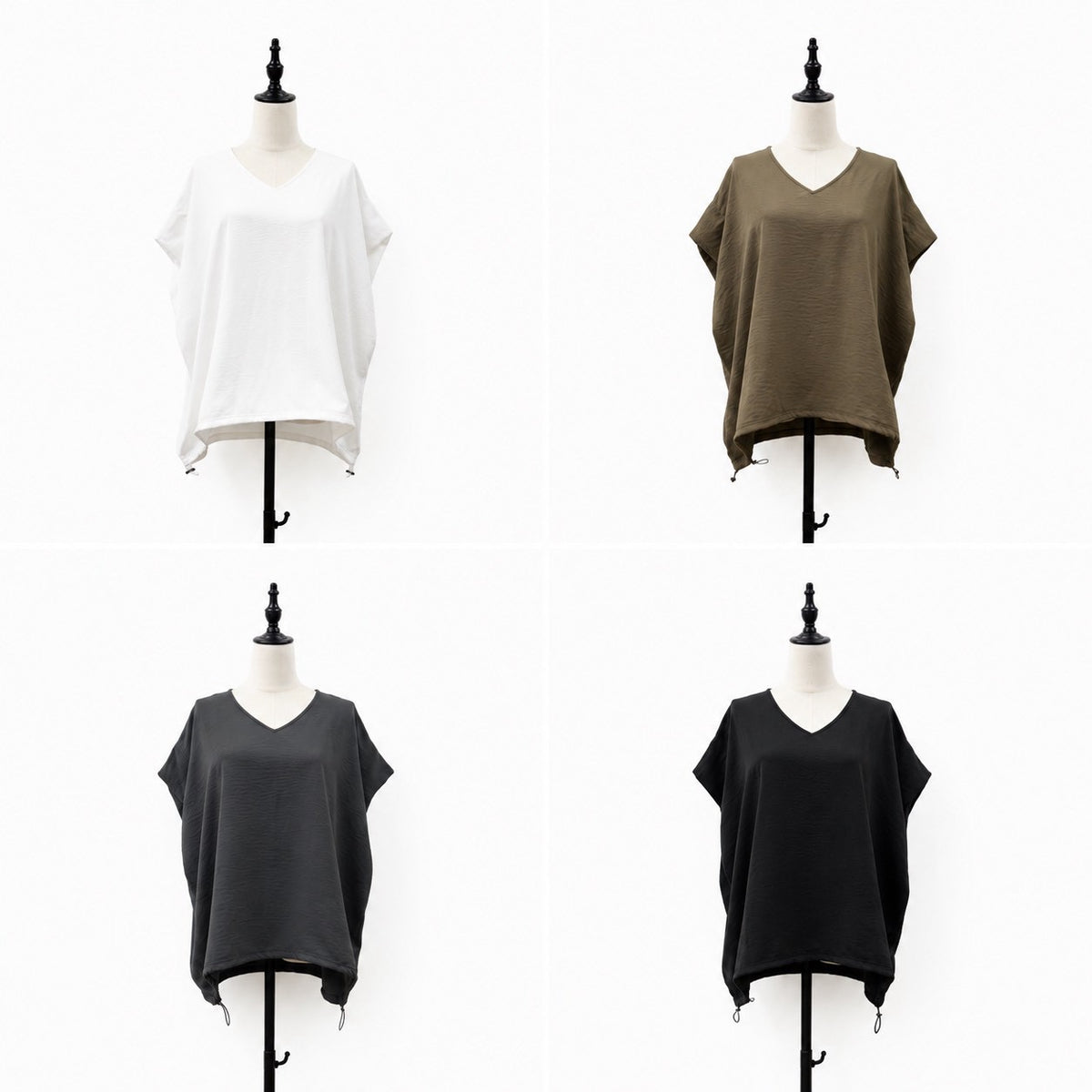 【siro de la bonte| '27 Spring Collection】hightwist smooth Vneck tucksleeve pullover R713214／３月中旬から４月上旬発送予定