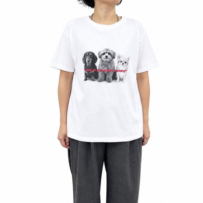 【siro de la bonte| '27 Spring Collection】soft cotton dog or cat Tshirt(レディースサイズ） R713224／３月下旬から４月中旬発送予定