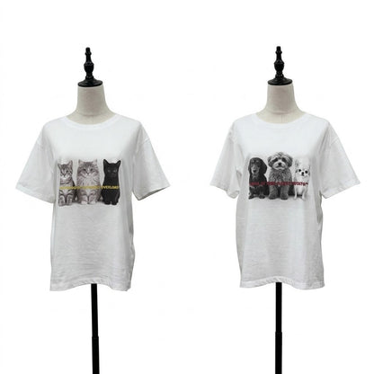 【siro de la bonte| '27 Spring Collection】soft cotton dog or cat Tshirt(レディースサイズ） R713224／３月下旬から４月中旬発送予定