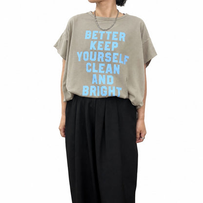 【siro de la bonte| '27 Spring Collection】30/-highgauge cotton message　tuck Ｔshirt R713222／３月下旬から４月中旬発送予定