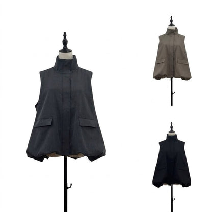 【siro de la bonte】 stretch twill balloon vest R713301／２月上旬から２月下旬発送予定
