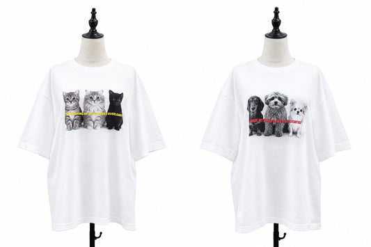 【siro de la bonte| '27 Spring Collection】soft cotton dog or cat Tshirt(ユニセックス） R713227／３月下旬から４月中旬発送予定