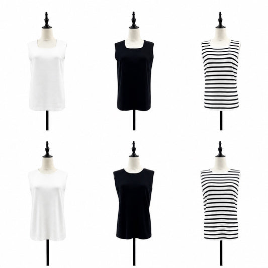 【siro de la bonte| '27 Spring Collection】 30s/2silketcotton 2way kami knit tank R613108／２月上旬から２月下旬発送予定