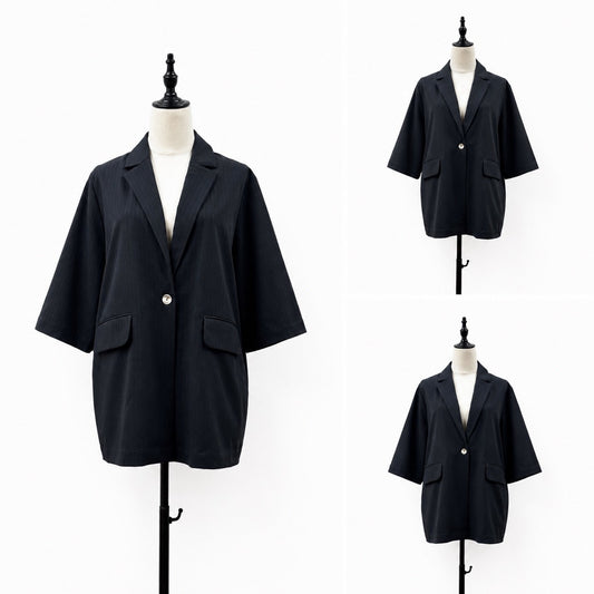 【siro de la bonte| '27 Spring Collection】 stripe stretch flannel S/S jacket R713307／２月上旬から3月上旬発送予定