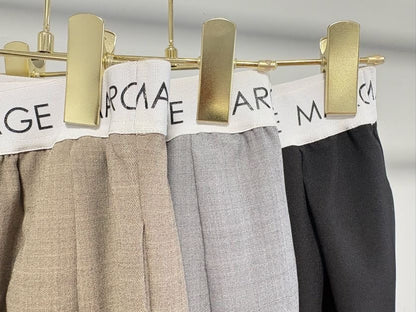 【MARGAUX VINTAGE | '27 Spring Collection】 ウエストロゴストレートパンツ PT 27002／１月中旬から２月中旬発送予定