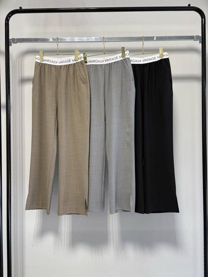 【MARGAUX VINTAGE | '27 Spring Collection】 ウエストロゴストレートパンツ PT 27002／１月中旬から２月中旬発送予定