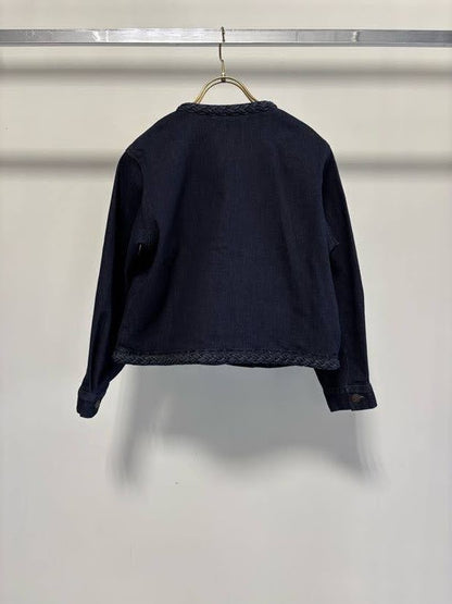 【MARGAUX VINTAGE | '27 Spring Collection】 編みこみデニムジャケット    JK 27009／1月中旬から2月中旬発送予定