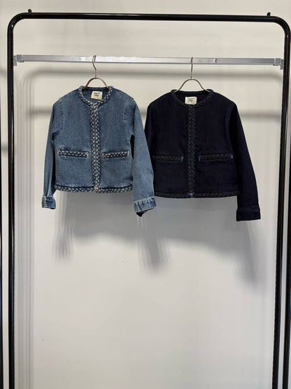 【MARGAUX VINTAGE | '27 Spring Collection】 編みこみデニムジャケット    JK 27009／1月中旬から2月中旬発送予定