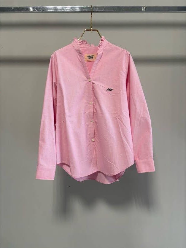 【MARGAUX VINTAGE | '27 Spring Collection】 オックスフォードフリルシャツ   BL 27013／1月中旬から2月中旬発送予定