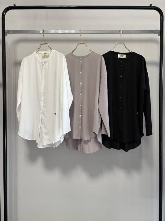 【MARGAUX VINTAGE | '27 Spring Collection】 シアーロゴ刺繍ブラウス  BL 27020／2月上旬から3月上旬発送予定