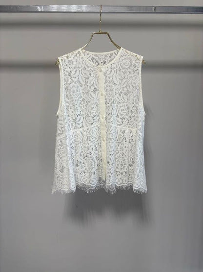 【MARGAUX VINTAGE | '27 Spring Collection】 総レースノースリーブベスト   BL 27024／3月上旬から4月上旬発送予定