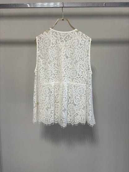 【MARGAUX VINTAGE | '27 Spring Collection】 総レースノースリーブベスト   BL 27024／3月上旬から4月上旬発送予定