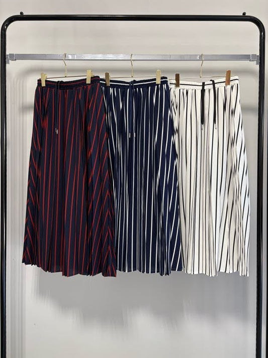 【MARGAUX VINTAGE | '27 Spring Collection】 ストライププリーツスカート   SK 27026／2月上旬から3月上旬発送予定