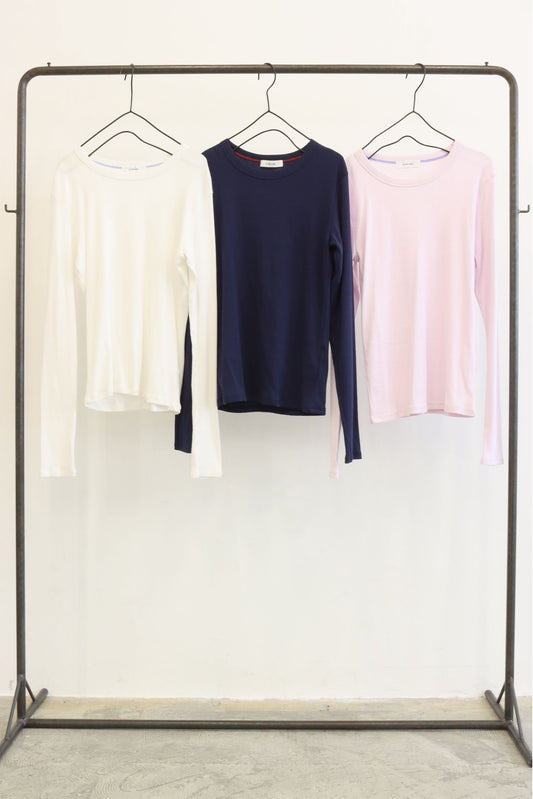 【LE MELANGE| '27 Spring Collection】30/- COTTON /TENCEL RIBカットソー8711104／１月下旬から２月中旬発送予定