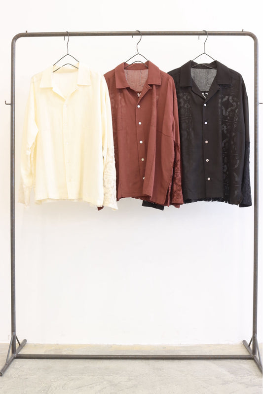 【LE MELANGE| '27 Spring Collection】モザイク柄パネルレースシャツ 8713207／２月下旬から３月中旬発送予定