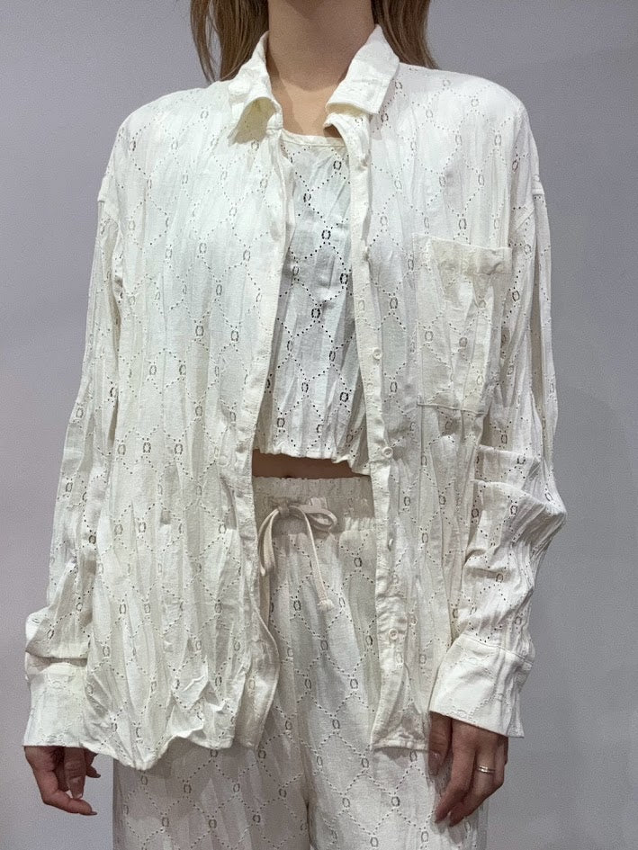 【PRIORITY | Pre-Order '27 Spring Collection】クリンクルレースシャツ P71004JT／1月中旬より発送予定