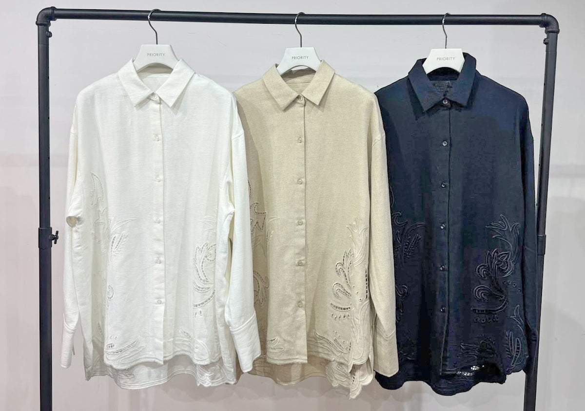 【PRIORITY | Pre-Order '27 Spring Collection】エンブロイダリーシャツ P71050HW／1月末より発送予定