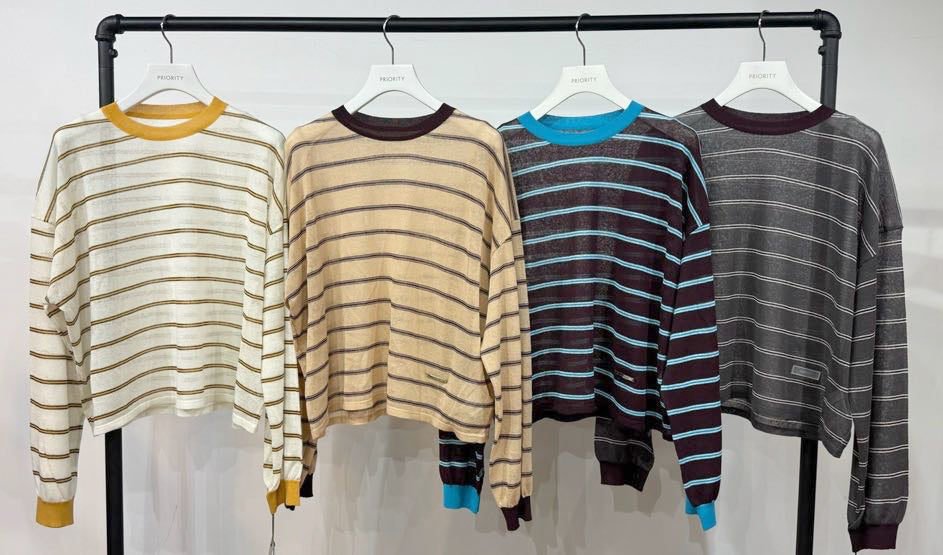 【PRIORITY | Pre-Order '27 Spring Collection】レトロボーダーニット P71074KR／2月末より発送予定