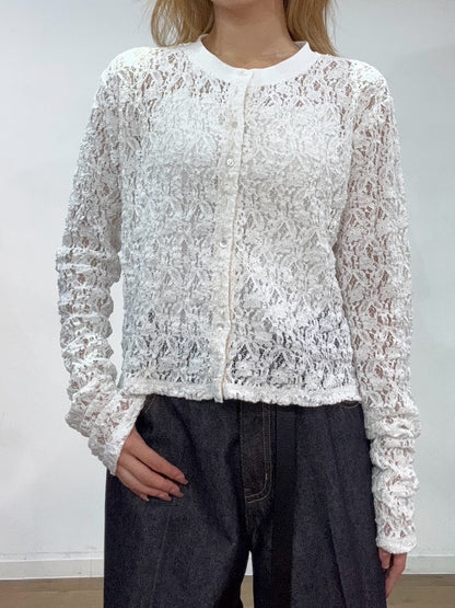 【PRIORITY | '27 Spring Collection】 コットンレース カーデ P71113BF／１月下旬から２月下旬発送予定