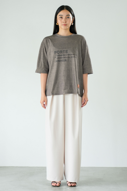 【Lallia Mu】 ファブリックプリントTシャツ 2711538／3月上旬～3月中旬発送予定